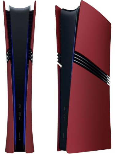 Joso Mascherina frontale per PS5 Pro Digital Edition, antigraffio, antipolvere, cover di ricambio su misura per console PS5 Pro (versione digitale), facile installazione, rosso