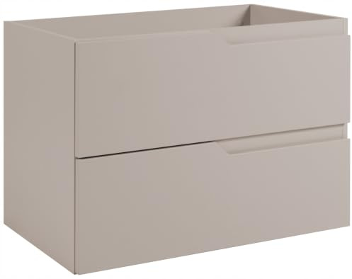 RODAN Waschbeckenunterschrank Kaschmir Modern Badunterschrank 80 cm | Badezimmer Unterschrank mit 2 Schubladen, Aufbewahrungsschrank, 60×46×57 cm, Badschrank Matte Front