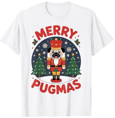 Merry Pugmas PJs Cute Christmas Pug Nutcracker Pajamas T-Shirt