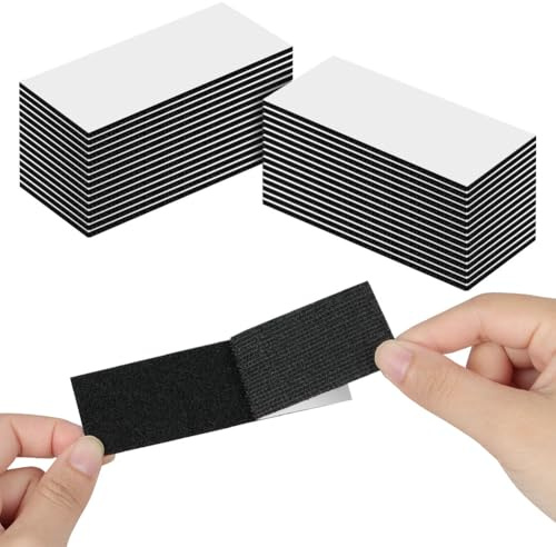 Vicloon Cinta Adhesivo Doble Cara de Nylon 20 Pares Gancho y Bucle 3x10cm | Gancho y Bucle Adhesivo Doble Cara sin Taladros Reutilizable Extra Fuerte Autoadhesiva para Múltiples Superficies y DIY