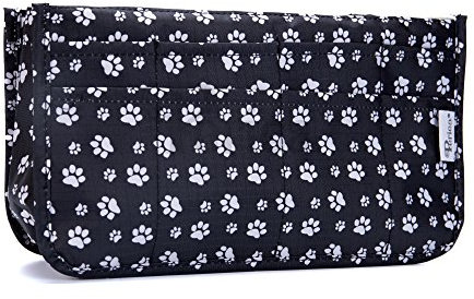 Periea Handtaschen Organizer - Taschen Organisator - Daisy - 3 Größenoptionen - Klein, Mittel oder Groß (Schwarzer Pfotenabdruck, Klein)