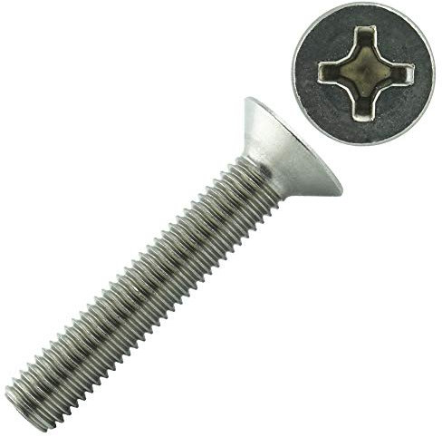 Eisenwaren2000 | M5 x 70 mm Senkkopfschrauben mit Kreuzschlitz H (5 Stück) - DIN 965 - ISO 7046 Senkkopf Schrauben - Gewindeschrauben - Vollgewinde - Edelstahl A2 V2A - rostfrei