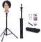 Klvied Reinforced Wig Stand Tripod Mannequin Head Stand, Adjustable Wig Head Stand Holder for Cosmetology Hairdressing Training with T-with Wig Caps, T-Pins, Comb, Hair Clip, Carrying Bag
