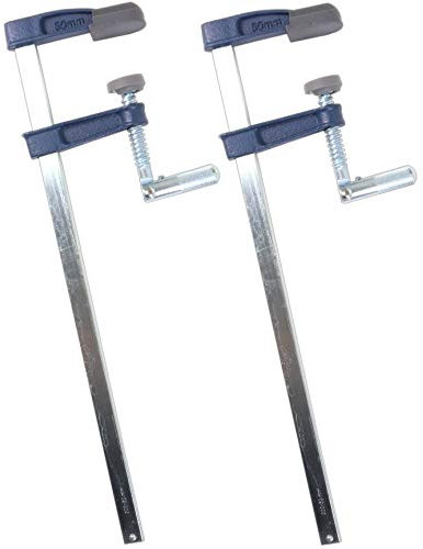 White Hinge Limited 2X F Clamps 50mm x 300mm with Plastic Protective Jaw Covers Brick Laying Woodwork Quick Slide Bar Vice