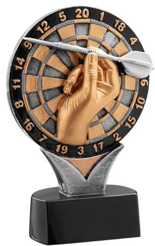 RaRu Dart-Pokal Resin-Figur, mit Ihrer Wunschgravur. Sehr hochwertiger Pokal mit Einer Größe von ca. 13cm. (39759)