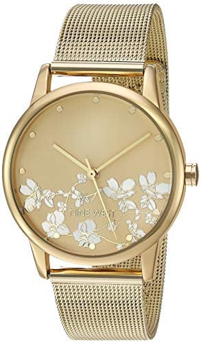 Nine West Women's Mesh Bracelet Watch Gold