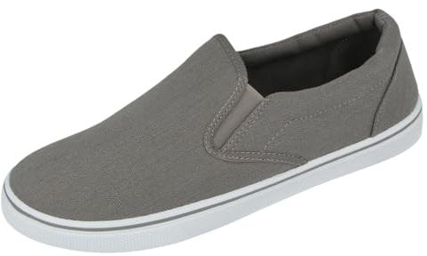 Mens Canvas Mesh Slip On Espadrilles Casual Low Top Plimsoll Trainers Size 7-12 (Dark Grey, UK Footwear Size System, Adult, Men, Numeric, Medium, 9)