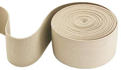 maDDma 5m Gummiband 50 mm breit Oeko-Tex Gummilitze elastisches Band Bekleidungsgummi Farbwahl, Größe:50 mm, Farbe:Creme