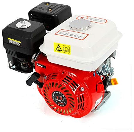 Motor de gasolina de pie, 7.5 HP 4 tiempos OHV, motor de gasolina 5,1 kW, 3600 rpm, con alarma de aceite (blanco rojo) (rojo y blanco)