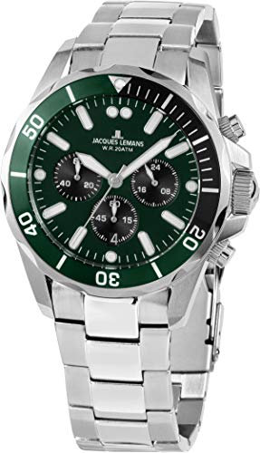 JACQUES LEMANS Herrenuhr Liverpool Edelstahlband massiv Edelstahl 1-2091H