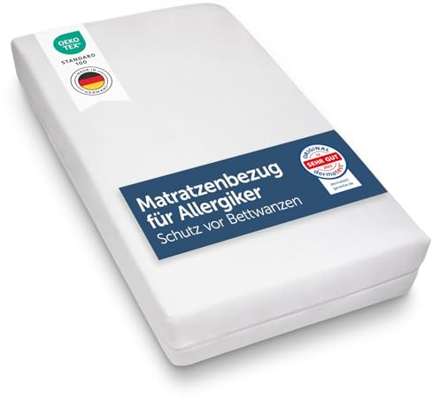 Blumtal® Allergiker Bettbezug Topper 100x220 cm für Topper bis 7 cm - Oeko-TExzertifizierter Anti Milben Topperbezug 100x220 cm - Encasing mit Reißverschluss - 2er Set