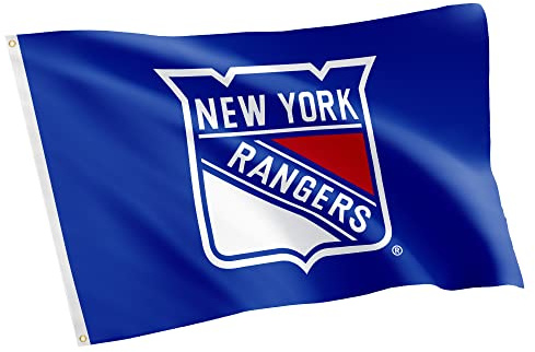 New York Rangers Team NHL National Hockey League 100% Polyester Indoor Outdoor 91 x 152 cm (Design #1)