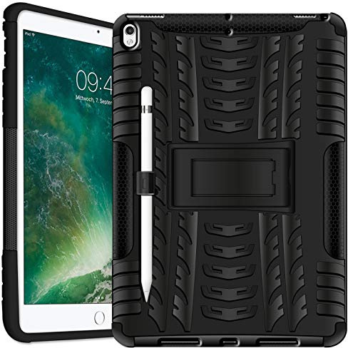 CoolGadget Outdoor Tablet Hülle für iPad Pro 10.5 Stoßfest mit Ständer | 2 teilige Hybrid Konstruktion, ausklappbarer Ständer, Stifthalter, erhöhter Rahmen, rutschfest