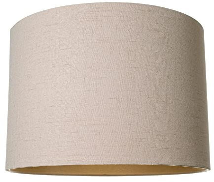 Contemporary and Sleek Taupe Textured Linen Fabric 16 Lamp Shade with Silky Satin Inner Lining | for Table/Floor Lamps and Pendants | Beautiful Statement Piece by Happy Homewares