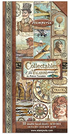 Collectables 10 sheets cm 15x30,5 (6”x12”) - Sir Vagabond Aviator, White