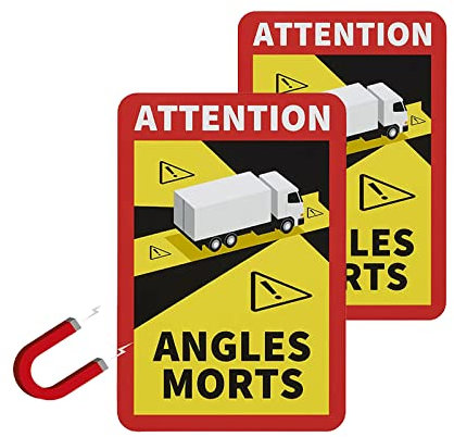 2X Magnetschild Toter Winkel/Angles Morts Warnung Hinweisschild Wohnmobil LKW