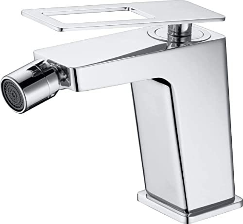 Mice - Grifo monomando de bidé - Griferia para WC con maneta cuadrada - Grifo higienico color Cromado/Plateado BDC032-2
