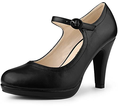 Allegra K Women's Platform Chunky Heel Sandals Pumps Black 6 UK/Label Size 8.5 US