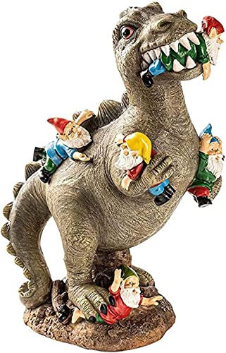 Tuzsocr Gartenzwerg-Statue, 30/15CM Dinosaurier-Garten-Dekorations-Statue, Dinosaurier-Essen-GNOME-Garten-Statue Glücklicher Gartenzwerg-Dekoration-Garten-Skulptur-Hof-Rasen (15cm)