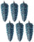 Large 13cm Ice Blue Pine Cone Christmas Tree Baubles Decorations (Set of 6)
