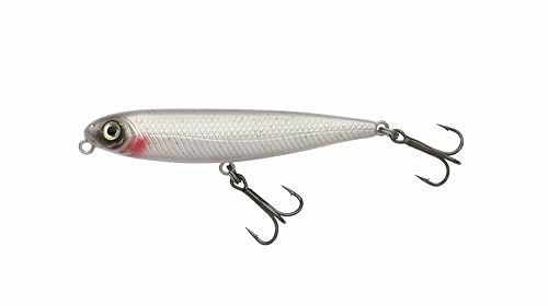 Berkley Pulse Slurp Oberflächenköder | Topwater Stickbait für Barsche, Hechte, Zander und Forellen | Walk-The-Dog-Action-Hartköder | Süßwasser- und Salzwasser-Raubfischköder | 8,5 cm, Perlweiß