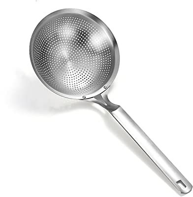 Espumadera Espumadera de cocina Espumadera extra grande Cucharón ranurado Colador de acero inoxidable 304 con mango for escurrir y freír Colador Cucharón Utensilio de cocina (17.52 pulgadas) Espumader