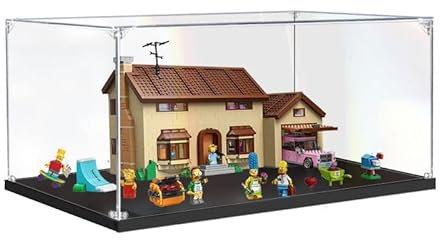 Acryl Vitrine für Simpsons 71006 - Das Simpsons Haus, Staubdichte Vitrine Transparente Schaukasten Aufbewahrungsbox für Modelle Sammlerstücke, 50 x 30 x 25CM (Nur Vitrine)