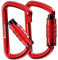 FresKaro 3inch Twist Locking Karabiner-Clips, Gewichtsklasse 1224kg, Auto-Lock Aluminium Karabiner, für Hängematten, Yoga Swing, Camping, Schlüsselbund, Sichere Hunde (Rot)