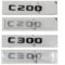 MSEURO 3D ABS Schwarz Chrom Auto Buchstaben Kofferraum Emblem Abzeichen Aufkleber Passend for Logo Mercedes Benz C200 W204 W203 C300 W205 Zubehör (Size : Chrome Silver, Color : C200)