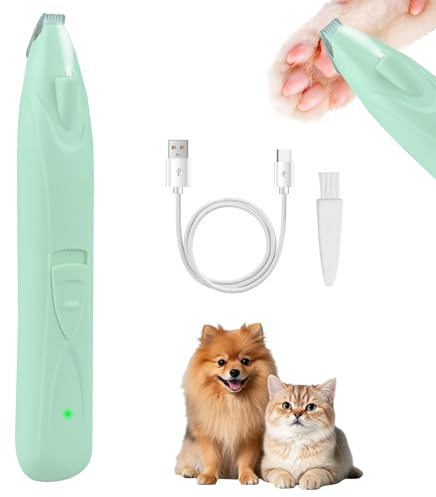 DONGKER Tondeuse a Cheveux pour Animaux de Compagnie,USB LED Mini Électrique Tondeuses de Toilettage pour Chien pour Animaux de Compagnie Patte Yeux Oreilles Visage Croupe