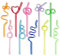 20 pajitas reutilizables, pajitas rizadas de plástico duro, pajitas de fiesta para niños, pajitas de colores, pajitas divertidas para picnic camping fiesta
