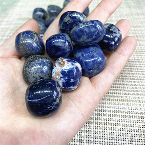 RIAAJ Natursteine, Kies, getrommelte Kristalle, Quarzsplitter, Masse, Heilung, Achate, Aquarium, Heimdekoration, Dekor, Raum-Sodalith, 50 g