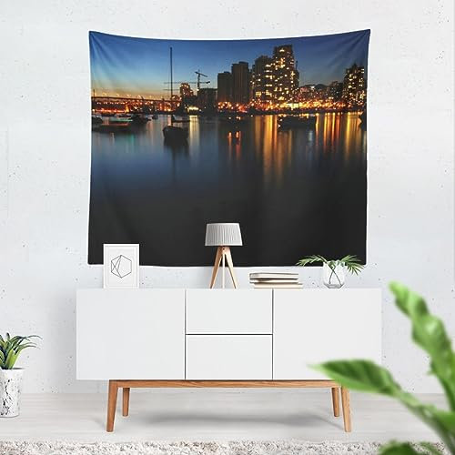 CEVAN Wandteppich Orient Wanddekoration Orient Stadt Wandbehang Zum Aufhängen Wanddekoration Wohnzimmer Schwarz Wanddekoration Bedruckter Stoff 200X150 cm
