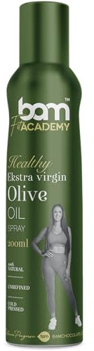 BAM Huile d’Olive Vierge Extra en Spray 200ml – Huile pour Cuisson, Friture et Assaisonnement, Pressée à Froid