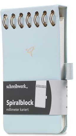 schreibwerk Spiralblock A6-2er Set - mit Stiftschlaufe - Notizblock Hardcover Pastell Vogel - 80 Seiten, kariert