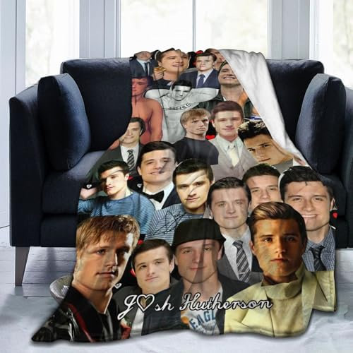 Josh Star Hutcherson Decke, Collage-Überwurf, Decke, warm, gemütlich, Plüsch, Bettdecke, Sofa, Bett, Couch, Dekoration, Geschenke für Männer, Frauen und Kinder, 127 x 101 cm
