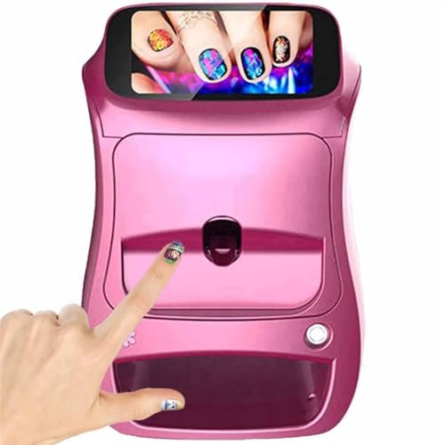 JIANGSS 3D Smart Nail Printer, Smart Nail Art Machine, Mini Mobile Art Printer Tools, Musternageldruck, 2400 DPI Auflösung, AI Nail Face Recognition, Unterstützung WiFi/DIY/USB