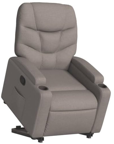 vidaXL Relaxsessel, Sessel mit Aufstehhilfe, Fernsehsessel mit Liegefunktion, Liegesessel Aufstehsessel für Wohnzimmer, Taupe Stoff