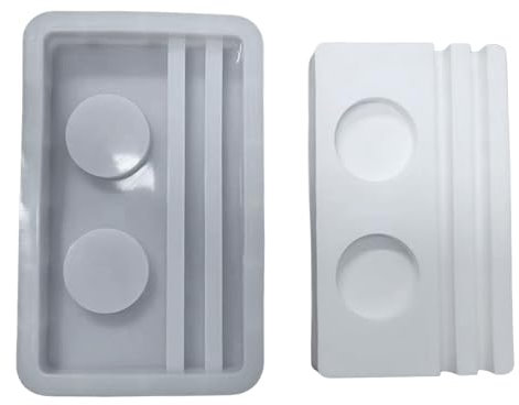 ALEFBET Silikonformen Gießformen Kerzenhalter, DIY Kombination Silikonform Kerzenhalter, Neue Ideen Silikon Gießform Kerzenhalter, Gipsformen zum Gießen (Sockel-2-Loch)
