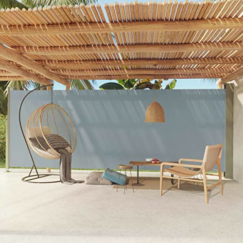 Cosisti Toldo Lateral Retráctil 200 x 600 cm, Pantalla de Terraza Patio, Separador Retráctil Terraza Protección De Vivienda, Retroceso Automático, Gris