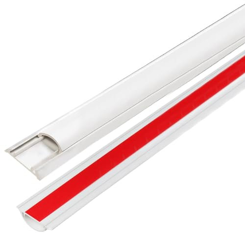 Flame Resistant, Stylish PVC Cable Sleeve For Hospitals, Easy To Install Duct Cord Cover For Industrial Facilities, With Adhesive And With Slotted Design, White Color, Size 1 1.2 1.5 M(Size:W 32MM/1.2