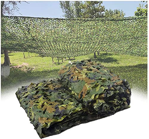 GASSNAKE Tarnnetz Sonnenschutz Camouflage Netz 150D & 190T Polyester Gewebe für Sichtschutz Jagd Haus Garten Camping Party Netz Tarnung Dekoration Woodland Camo 3 * 5M