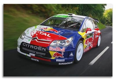 XFPMXC Rallye-Renn-Poster, C4, WRC-Rennwagen, Galoppierend, dekoratives Gemälde, Leinwand, Wandkunstwerk, Bild, 50 x 75 cm