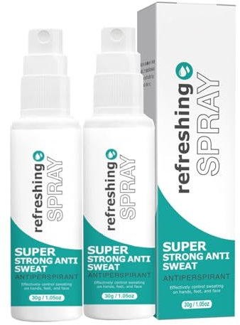 Antitranspirant Deo Spray gegen starkes Schwitzen I Anti Schweiß Deo bei Hyperhidrose mit Langzeitschutz, Schwitzen am Kopf, schwitzige Hände I Anti transpirant für Männer & Frauen (2PC)