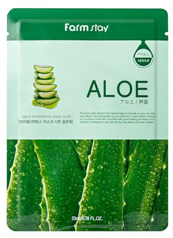 Korean Aloe Hydration Facial Mask Sheet(Pack Of 10) / Good For Dry And Dull Skin/Good For Soothing And Hydrating Description Change To:Let It Brighten Your Day 2.8W x 4.7L