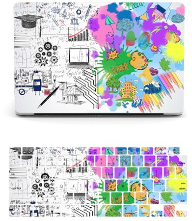 HLAAJJX Hülle Kompatibel mit MacBook Pro 16 Zoll A2485 A2780 A2991 M1 M2 M3 2021 2023 mit Liquid Retina Display Touch ID, Gedrucktes Muster Plastik Hartschale Matt Case & Tastaturschutz,Weiß&Weisheit