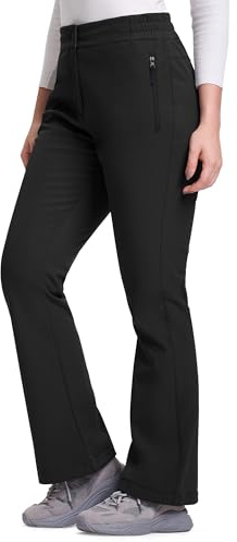 33,000ft Damen Softshellhose Wasserdicht Outdoorhose Winddichte Wanderhose Warm Gefüttert Winter Ski Pants Trekkinghose Atmungsaktive Arbeitshose Thermohose Schwarz 36 * 31L