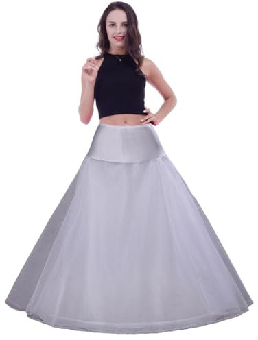 LNTRC Hochzeit Petticoat Unterrock Reifrock Brautkleid Kleid 1 Ring Krinoline A-LINE Weiß für Ballkleid Hochzeit Halloween Carneval