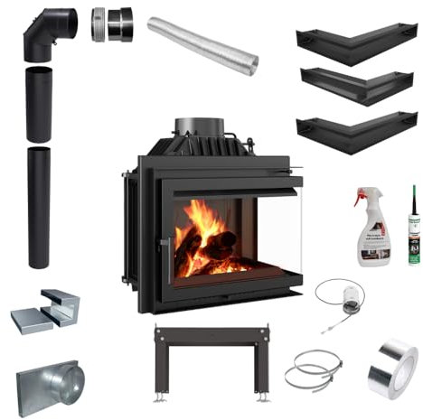 KRATKI Gusseisen Kamin 8 kw Simple FI200 Set KamineinsatzBImSchV Stufe 2EEK A