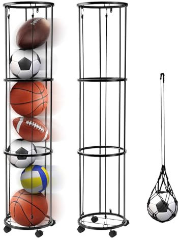 KIFFRIDE Columnar Vertical Ball Storage Rack, Sports Equipment Organizer